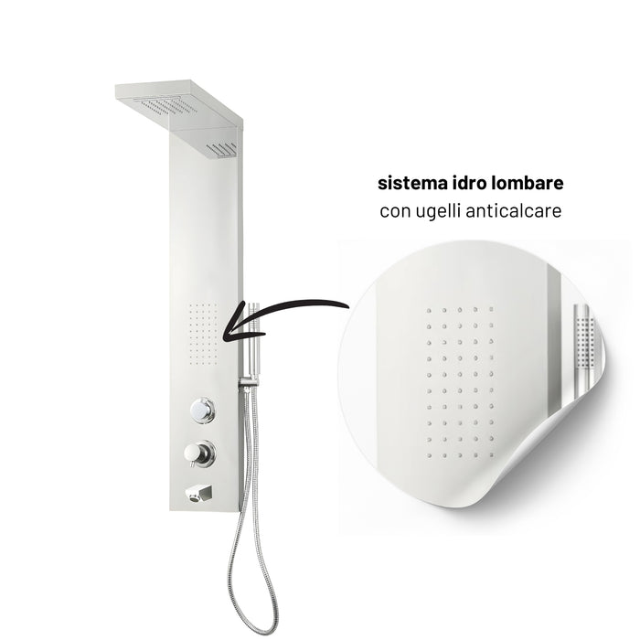 Colonna doccia ivon cascata bocca di erogazione per vasca e idro lombare *** finitura- cromo lucido, confezione 1
