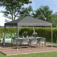 Gazebo Pop-up, Gazebo da Giardino Pieghevole Anti-UV con Sacco di Trasporto, Acciaio, Oxford 3 x 3 x 2.55 m, Grigio