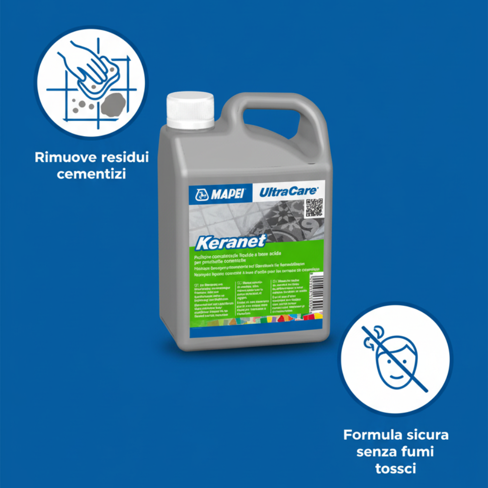 Ultracare keranet pulitore concentrato liquido pavimenti interni esterni 1 litro *** pezzi 4 pz, confezione 1