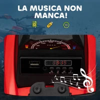 Quad per Bambini Elettrico 12V con Fari e Batteria Ricaricabile, Età 3-5 Anni, 100x65x73cm, Rosso