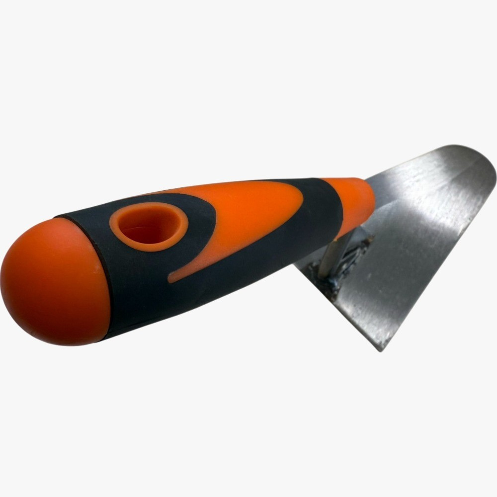 Cazzuola punta tonda da 160 mm manico ergonomico antiscivolo gomma edilizia