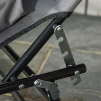 Sdraio da Mare con Foro per Lettura Pieghevole e Reclinabile su 4 Livelli in Tessuto Oxford e Acciaio, Grigio