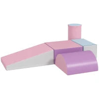 Set Costruzioni Morbide per Bambini 1-3 Anni con 5 Blocchi Colorati in Finta Pelle e Schiuma Multicolore