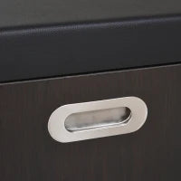 Scarpiera Salvaspazio da Ingresso Imbottita, Mobile da Ingresso con Scarpiera, con 3 Scomparti, Seduta in Pelle PU, per Soggiorno e Corridoio, 80x30x43 cm, Nero