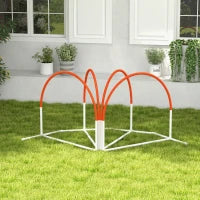 Set Agility Dog 4 Pezzi con 4 Picchetti e Borsa da Trasporto, in PE e ABS, 89x69x99 cm, Bianco e Arancione