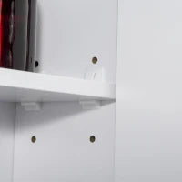 kleankin Armadietto Specchiera da Bagno con 3 Armadietti, 3 Ripiani e Luce LED, 90x15x65 cm, Bianco