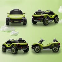 Auto Elettrica per Bambini dai 3 Anni, Volkswagen E-Buggy 12V con Telecomando 2,4 G, Ruote con Sospensione, Verde