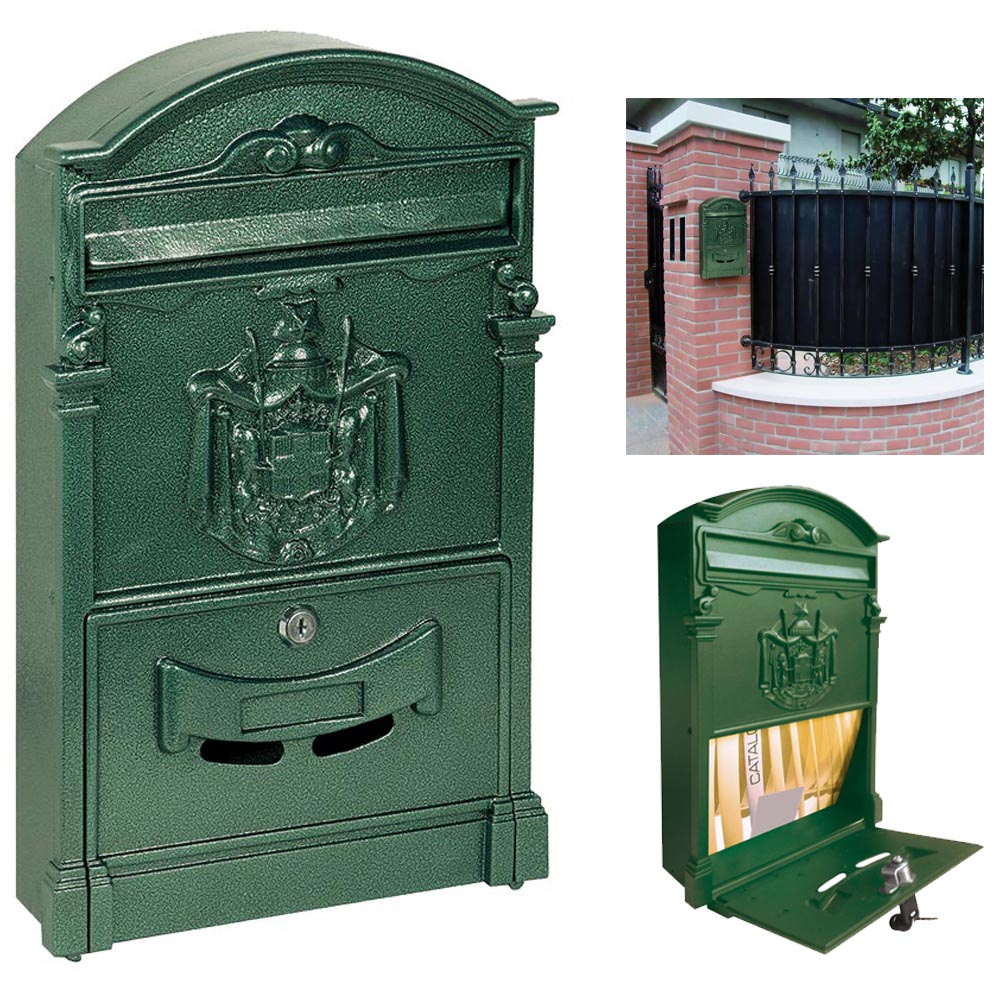 Cassetta postale regia residence colore verde in alluminio cassetta per lettere