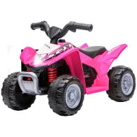 Quad Elettrico per Bambini 18-36 Mesi con Luci LED, Clacson e Pedali, 65.5x38.5x43.5 cm, Rosa
