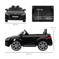 Macchina Elettrica per Bambini 3-5 Anni AUDI TT con Telecomando, Portiere Apribili e Fari LED, Nero