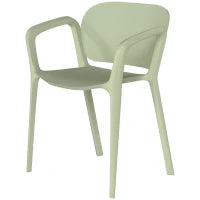 Set 4 Sedie da Giardino Impilabili in PP dal Design Moderno con Braccioli 60x56x75 cm, Verde