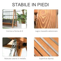 Dondolo da Giardino 3 Posti Convertibile in Letto Matrimoniale, 225.5x113x180cm