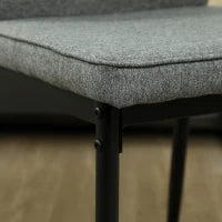 Set 2 Sedie da Pranzo Imbottite in Velluto con Schienale Ergonomico Senza Braccioli, Grigio