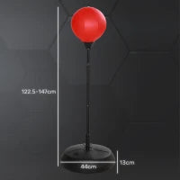 HOMCOM Punching Ball da Terra per Bambini da 5-10 Anni con Guantoni e Altezza Regolabile, Rosso