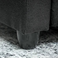 Poltrona Relax Reclinabile Manualmente con Poggiapiedi e Imbottita in Tessuto, Nero