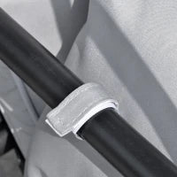 Dondolo da Giardino 3 Posti con Tetto Reclinabile Trasformabile Letto in Poliestere Crema 209cm x 114cm x 170cm