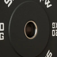 Set 2 Dischi Pesi da 20kg in Gomma con Foro da 2"/5 cm per Manubri e Bilancieri, Nero