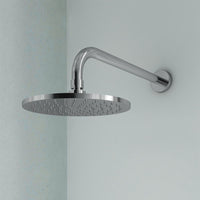 Braccio doccia ottone cromato + soffione doccia tondo ottone cromato diam 300x8 mm spessore