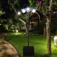 Lampione Luce Solare per Esterno (60x55x189 cm) Accensione/Spegnimento Automatici, con 3 Lampade a Led