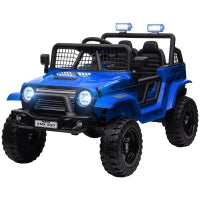 Macchina per Bambini Elettrica Fuoristrada 12V con Doppio Motore, Età 3-6 Anni, Telecomando e Luci, Blu