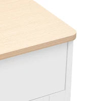 Credenza Moderna con Superficie in Legno, con 4 Ante e 2 Cassetti e Anta in Vetro, per Soggiorno e Sala da Pranzo, Bianco