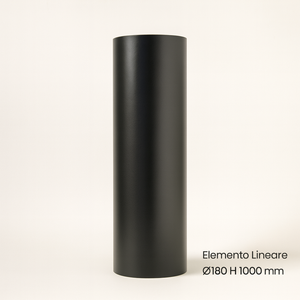 Tubo lineare arredo canale da fumo stufa a pellet sistema scarico diametro 180mm *** misura h 1000 mm, confezione 1