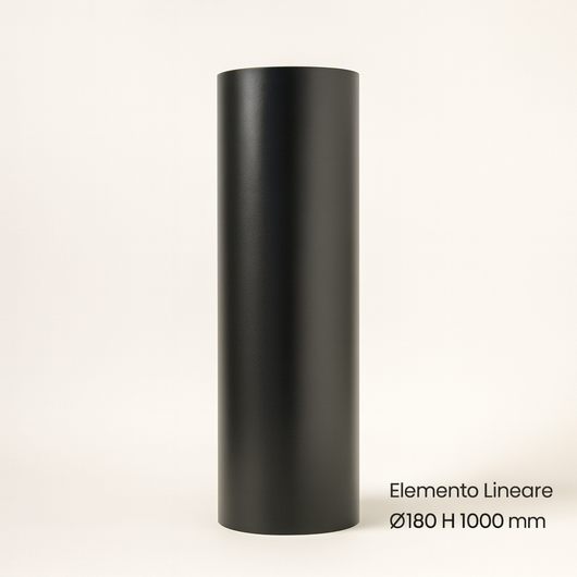 Tubo lineare arredo canale da fumo stufa a pellet sistema scarico diametro 180mm *** misura h 1000 mm, confezione 1