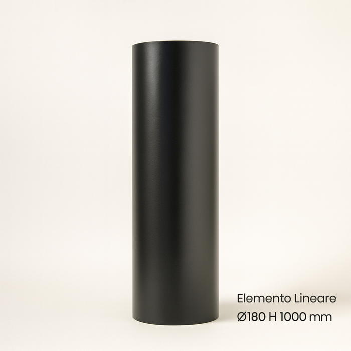 Tubo lineare arredo canale da fumo stufa a pellet sistema scarico diametro 180mm *** misura h 1000 mm, confezione 1