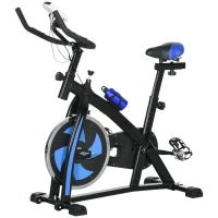 Cyclette Silenziosa con Resistenza Regolabile, Sensore di Frequenza Cardiaca, Monitor, Blu