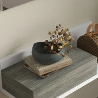 Mobile da Ingresso 2 in 1 con Specchio da Parete 75x3.5x75 cm e Cassetto 75x30.5x20 cm, Grigio e Bianco
