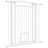 Cancellino per Cani Regolabile da 76-104 cm, Cancelletto Alto 106 cm con 2 Estensioni, Bianco