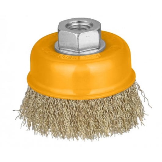 Spazzola a tazza con filo ondulato per elettroutensili *** misura Ø 75 mm, confezione 1