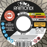 Disco diamantato diametro 115mm taglio jolly 45° f22,2mm smussatura