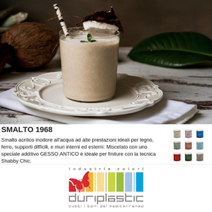 Smalto1968 base acqua gesso antico shabby chic finitura opaca multicolore l 0.5 *** colore- persiana, confezione 1