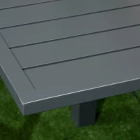 Set da Giardino con Tavolo Allungabile in Alluminio e 6 Sedie con Seduta Traspirante, Grigio