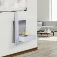 Caminetto a Bioetanolo Realizzato in Acciaio Inossidabile con 1 Serbatoio 0.9LT 75 x 22 x 63cm