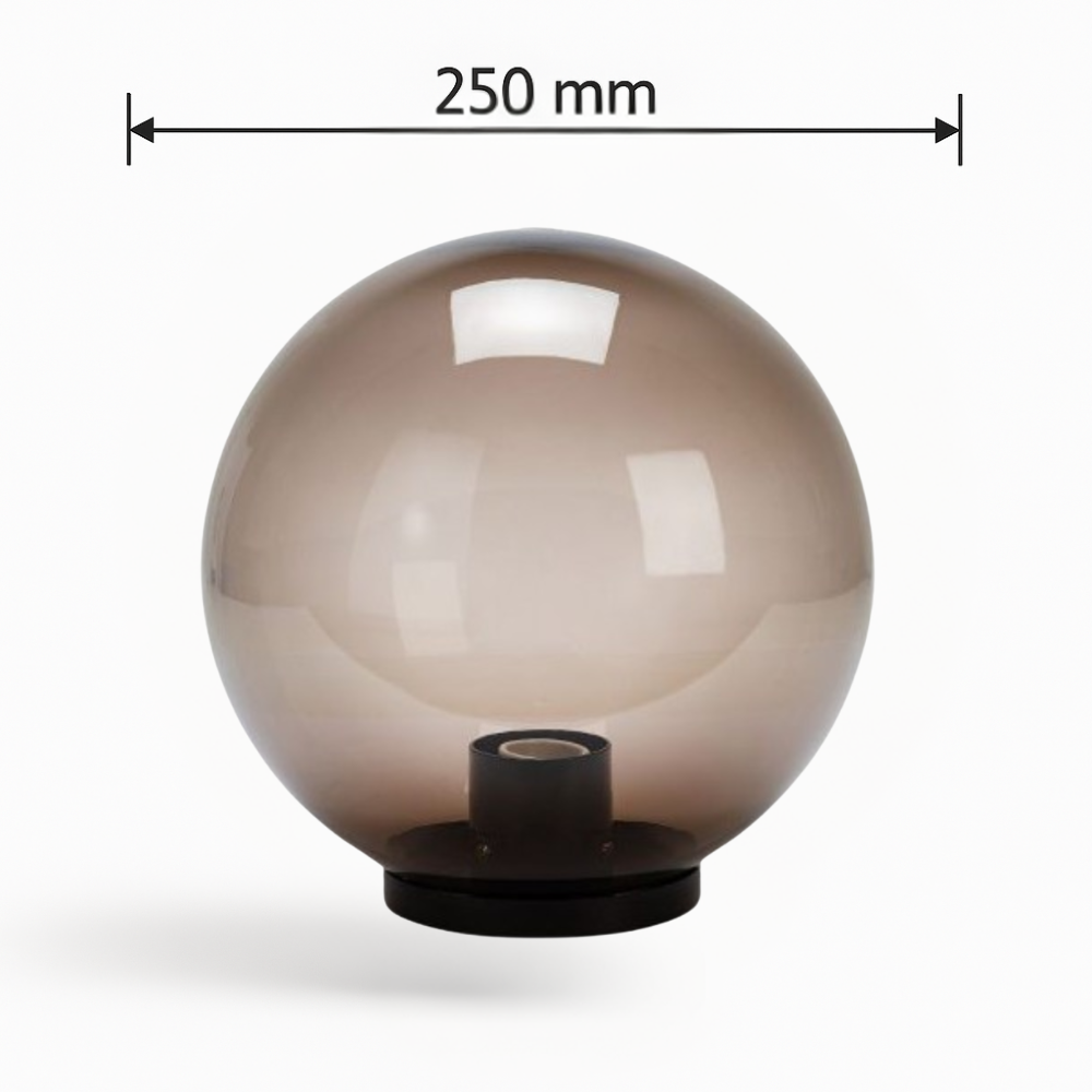 Acrilux globo sfera lampioni fumè con possibilità di montaggio a palo *** diametro 250 millimetri, confezione 1
