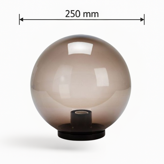 Acrilux globo sfera lampioni fumè con possibilità di montaggio a palo *** diametro 250 millimetri, confezione 1