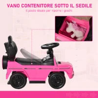 Macchina a Spinta per Bambini 12-36 Mesi con Licenza Mercedes, Tettuccio e Maniglia, 85.5x40.5x95 cm, Rosa