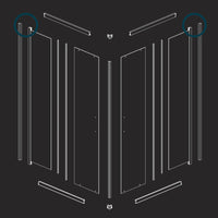 Box cabina doccia angolare corner due ante scorrevoli cristallo temprato alta qualità *** misure 77-79x77-79xh195 cm...