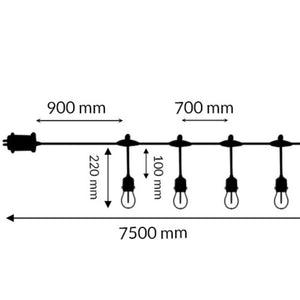Ledme ghirlanda led solare 3w con 10 lampadine e27 da esterno ip65 rgb