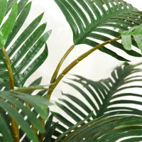 Palma in Plastica Decorativa con 20 Foglie, Pianta Finta con Vaso per Interno ed Esterno Alta 140cm