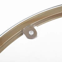 Set 2 Pezzi Tavolini da Caffè Design Elegante con Motivi a Cerchio, Metallo e Vetro Temperato Φ41x57cm & Φ36x51cm, Oro