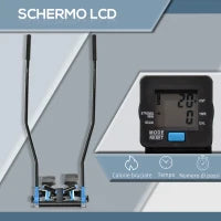 Stepper Fitness con Maniglia e Monitor LCD per Allenamento a Casa e Palestra, Blu