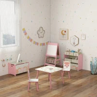 Scaffale Portagiochi per Bambini con 6 Contenitori Rimovibili in Tessuto, 63x30x66cm, Rosa