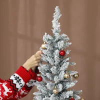 Albero di Natale Innevato con 180 Luci LED a 11 Effetti e 479 Rami, Ø65x180 cm, Verde e Bianco