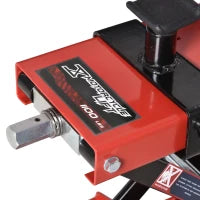 DURHAND Cavalletto Alzamoto a Forbice, Sollevatore Moto, Cavalletto Moto Centrale Regolabile Fino 500kg in Metallo Rosso