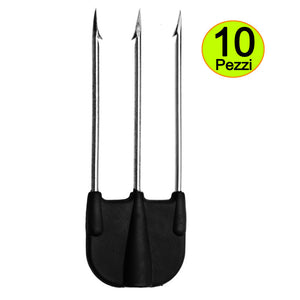 Fiocine tre punte base in nylon punte in acciaio inox multipack 10 pezzi