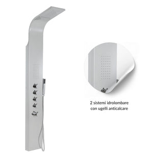 Colonna doccia termostatica siria 4 funzioni getto a cascata bocchette lombari *** finitura- cromo lucido, confezione 1