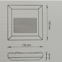 Proiettore led per scale quadrato corpo grigio ip65 2 watt luce neutra 4000k